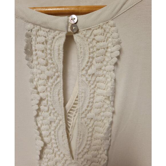 Daniel Rainn Quin Keyhole Crochet Lace Blouse Boho Beachy‎ Coastal Plus Size XXL - Picture 5 of 9